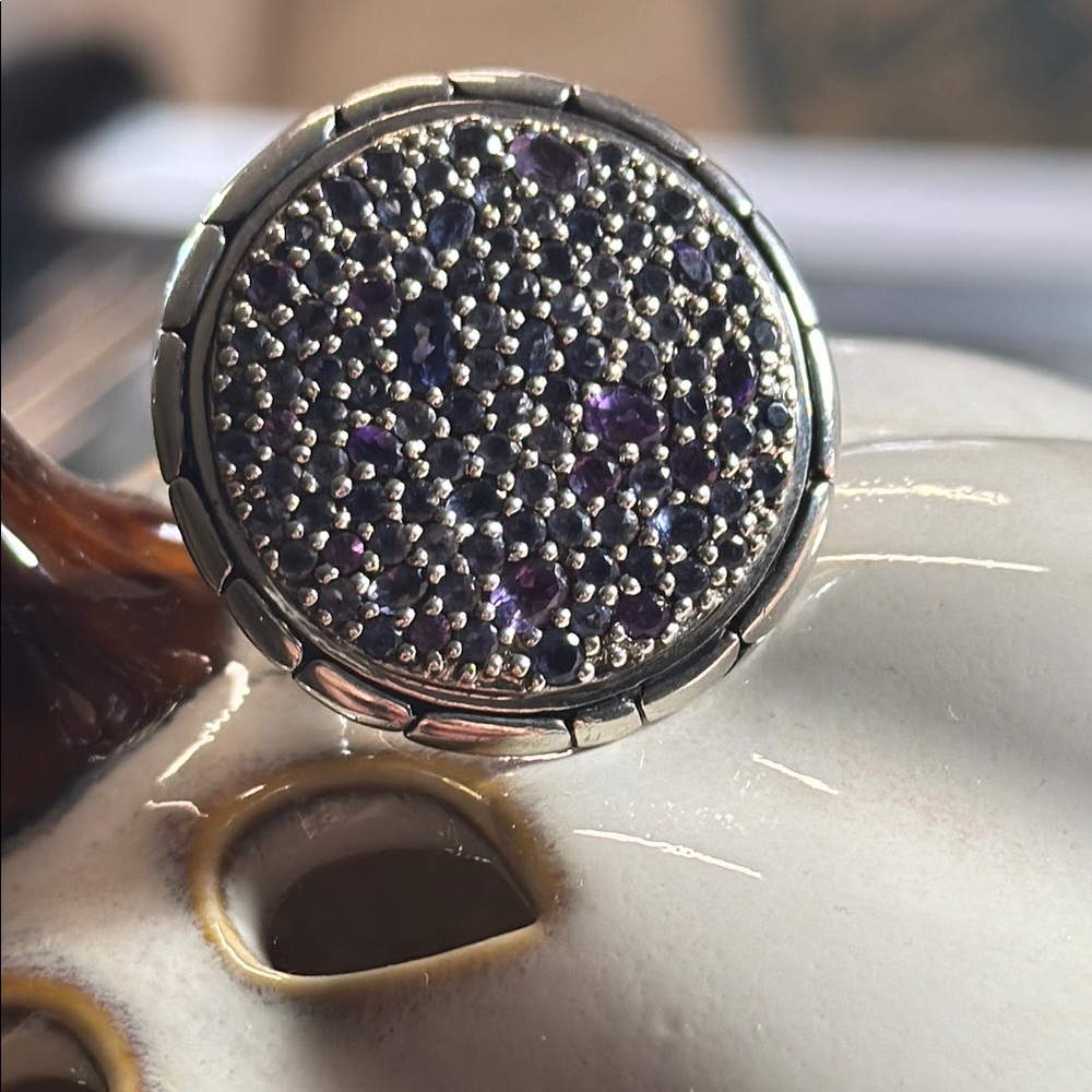John Hardy lava ring 7.5 amethyst stones.